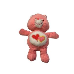 Care Bears Bear Loves a Lot pink hearts hair tuft SR34502 y2k plush stuffed